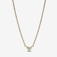 Gold Triple Stone Heart Collier Necklace, 45cm
