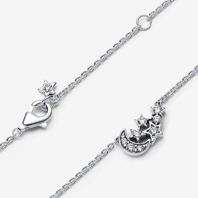 Sparkling Moon & Star Collier Necklace, 45cm