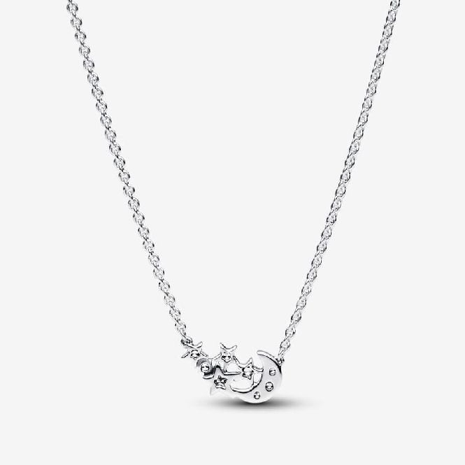 Sparkling Moon & Star Collier Necklace, 45cm