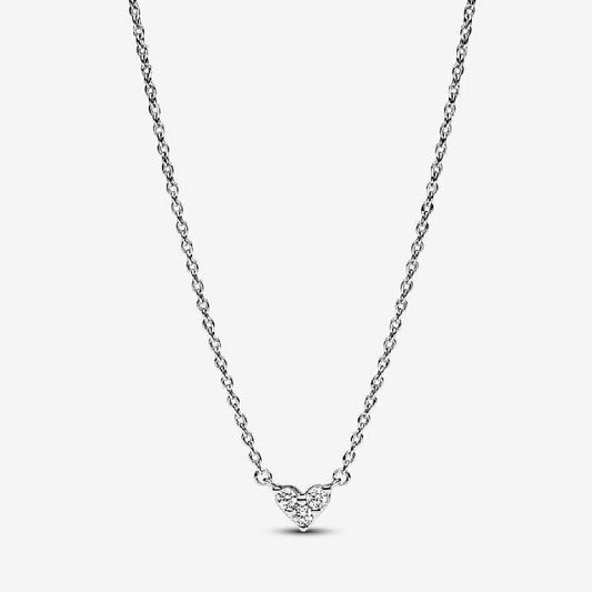 Triple Stone Heart Collier Necklace, 45cm