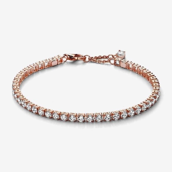 Rose Sparkling Tennis Bracelet, 18cm