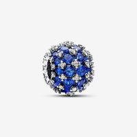Sparkling Pave Round Blue Charms