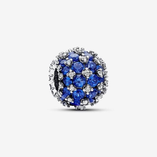 Sparkling Pave Round Blue Charms