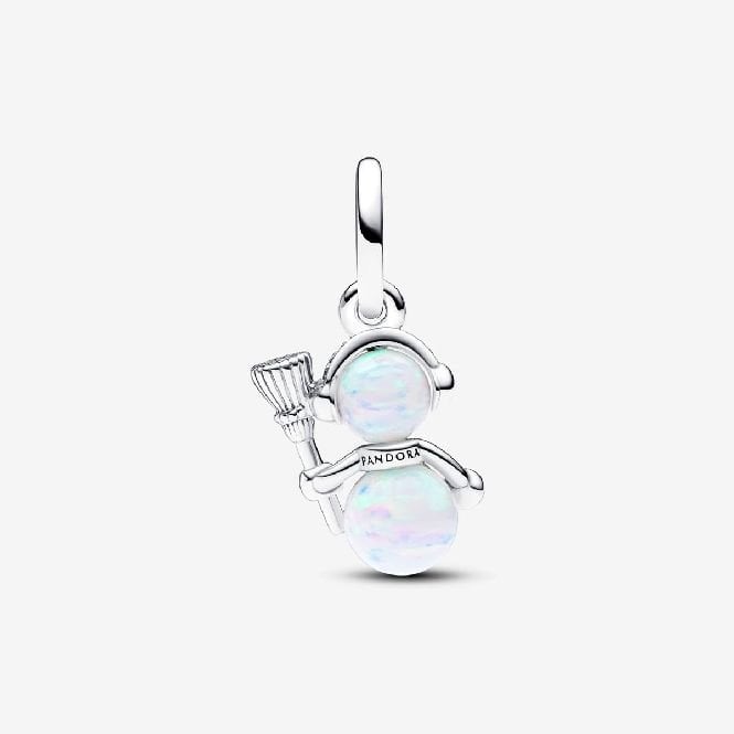Opalescent Snowman Dangle Charms