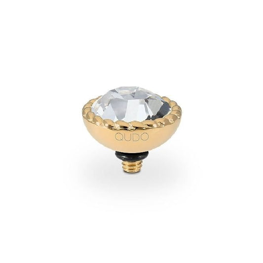 Bocconi Gold and Clear Crystal Ring Gem Top, 11mm