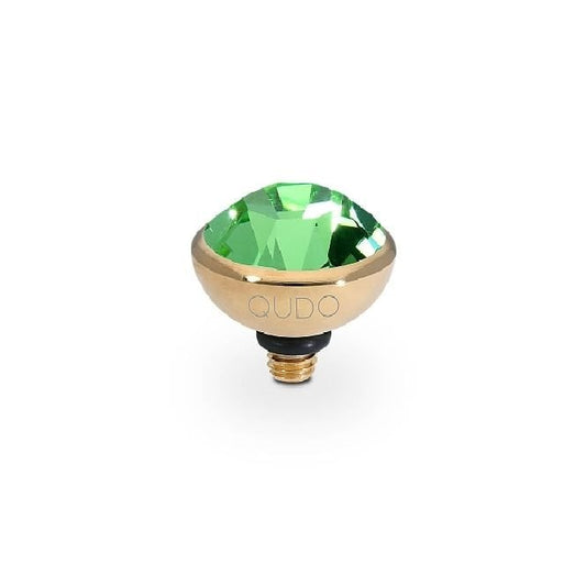Bottone Gold and Green Peridot Crystal Ring Gem Top, 10mm