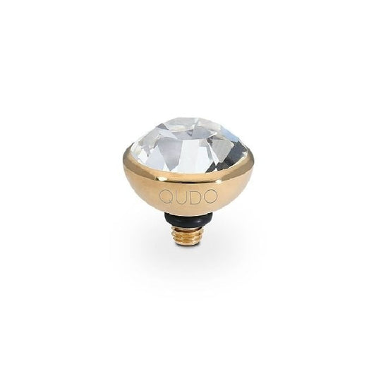 Bottone Gold and Clear Crystal Crystal Ring Gem Top, 10mm