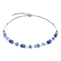 GeoCUBE Iconic Lite Necklace in Silver & Blue
