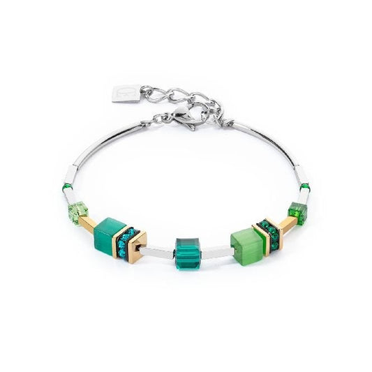 GeoCUBE Iconic Lite Bracelet in Silver & Green