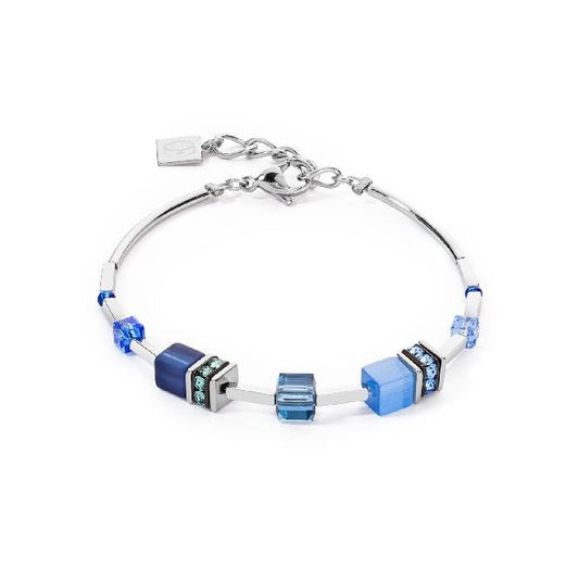 GeoCUBE Iconic Lite Bracelet in Silver & Blue
