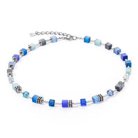 GeoCUBE Iconic Pure Necklace in Silver & Blue