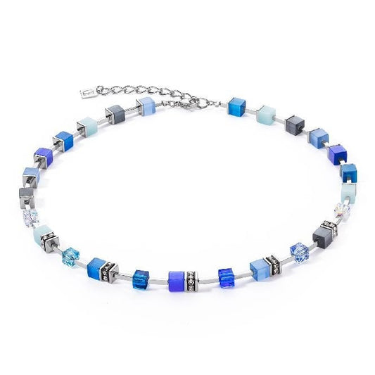 GeoCUBE Iconic Pure Necklace in Silver & Blue