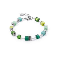 GeoCUBE Iconic Pure Bracelet in Silver & Green