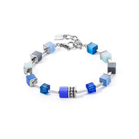 GeoCUBE Iconic Pure Bracelet in Silver & Blue