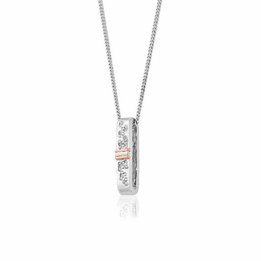 Cariad Sparkle Silver Drop Pendant Necklace