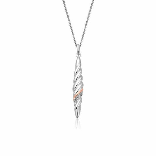 Lover's Twist Silver Drop Pendant Necklace