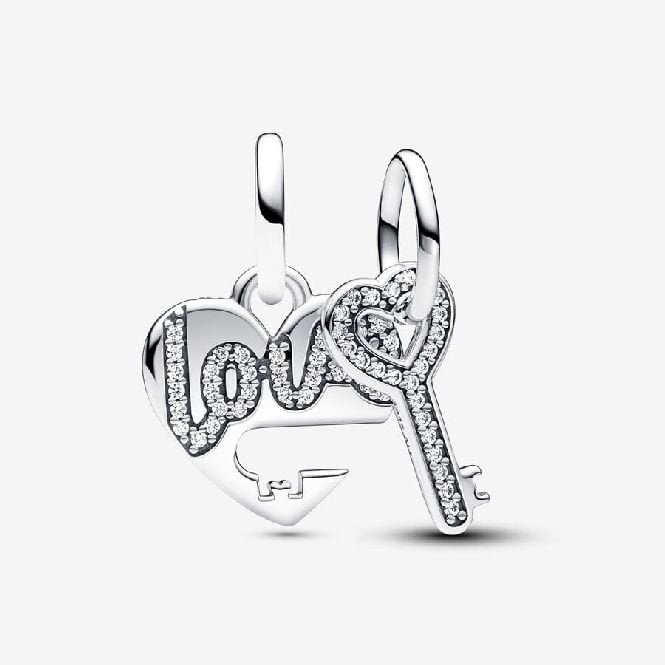 Splittable Heart & Key Dangle Charms