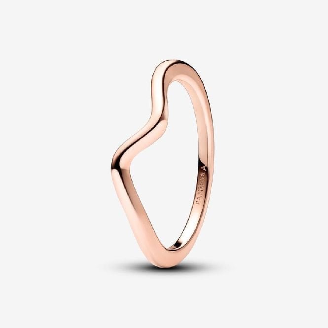Rose Polished Wave Ring, Size 54