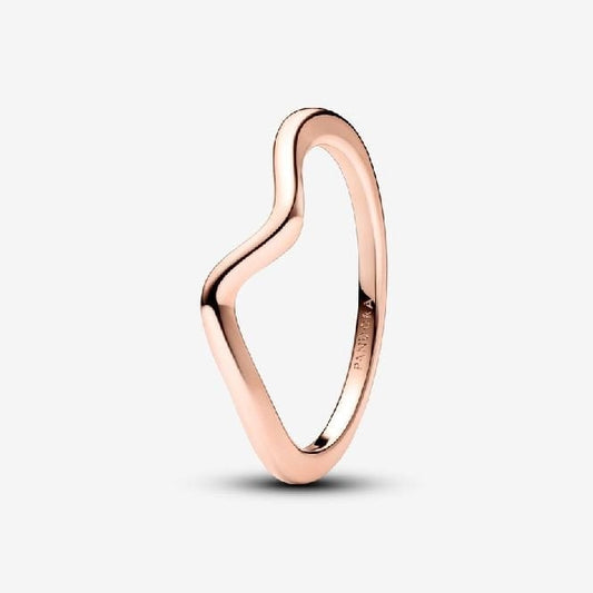 Rose Polished Wave Ring, Size 54