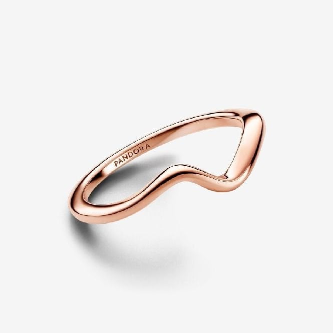 Rose Polished Wave Ring, Size 54