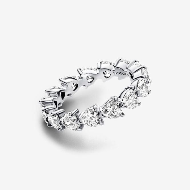 Row of Hearts Eternity Ring, Size 54