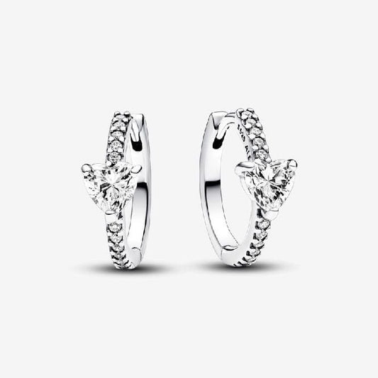 Sparkling Heart Hoop Earrings