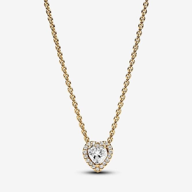 Gold Sparkling Heart Collier Necklace, 45cm