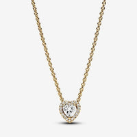 Gold Sparkling Heart Collier Necklace, 45cm