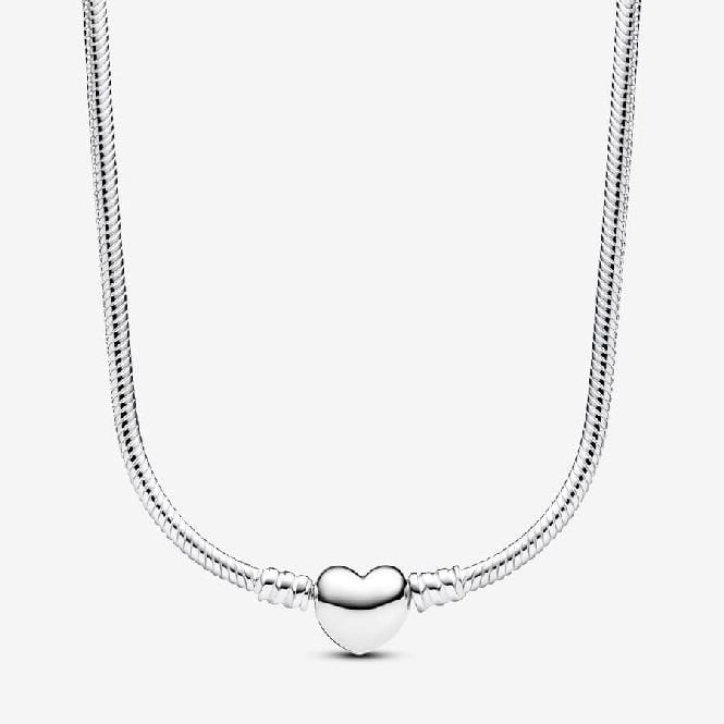 Moments Heart Clasp Snake Chain Necklace, 45cm