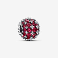 Sparkling Pave Round Pink Charms