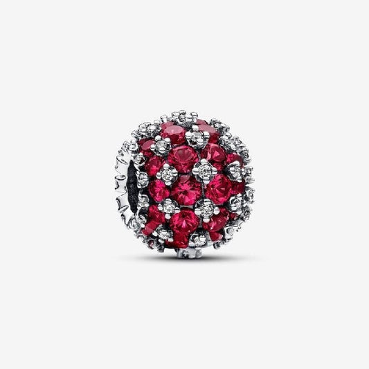 Sparkling Pave Round Pink Charms