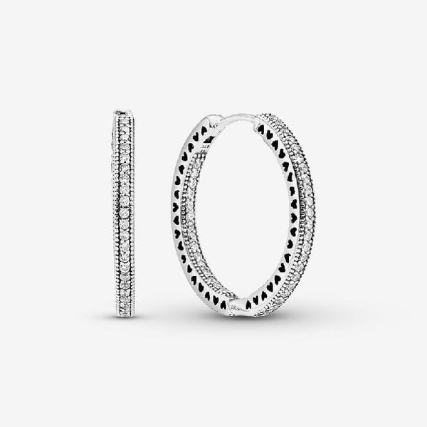 ♡♡ Pandora Sparkle & Hearts Hoop Earrings | 296319CZ – Grace & Co