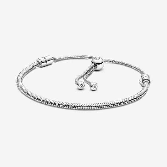 Moments Snake Chain Slider Bracelet, 28cm