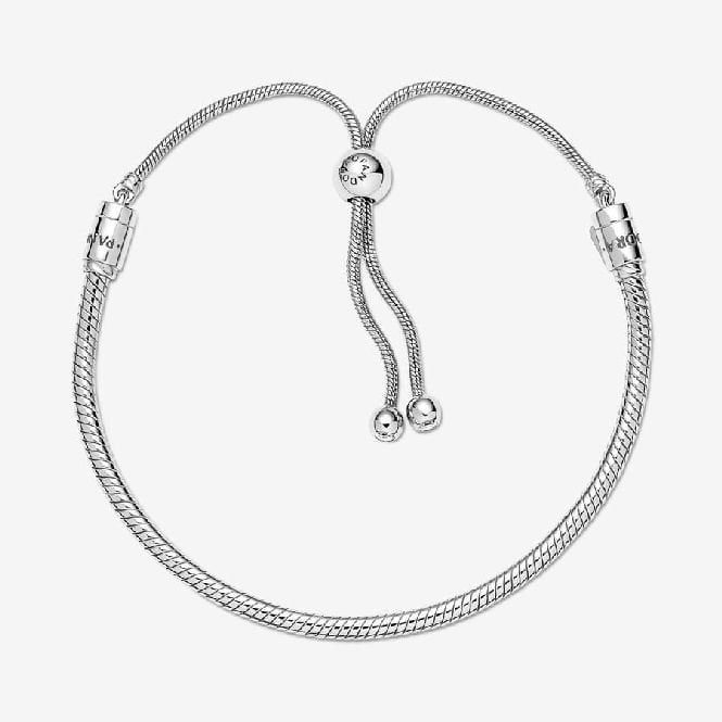 Moments Snake Chain Slider Bracelet, 28cm