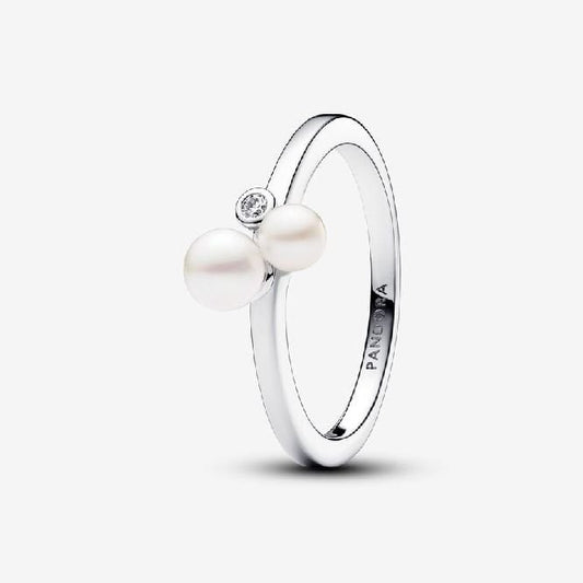 Duo Treated Freshwater Cultured Pearls Ring, Size 52