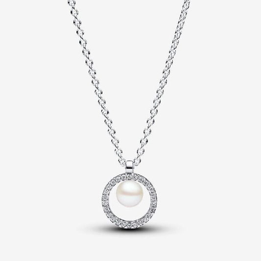 Treated Freshwater Cultured Pearl & Pave Collier Necklace, 45cm