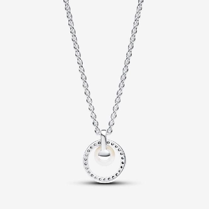 Treated Freshwater Cultured Pearl & Pave Collier Necklace, 45cm