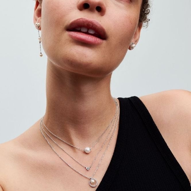 Treated Freshwater Cultured Pearl & Pave Collier Necklace, 45cm