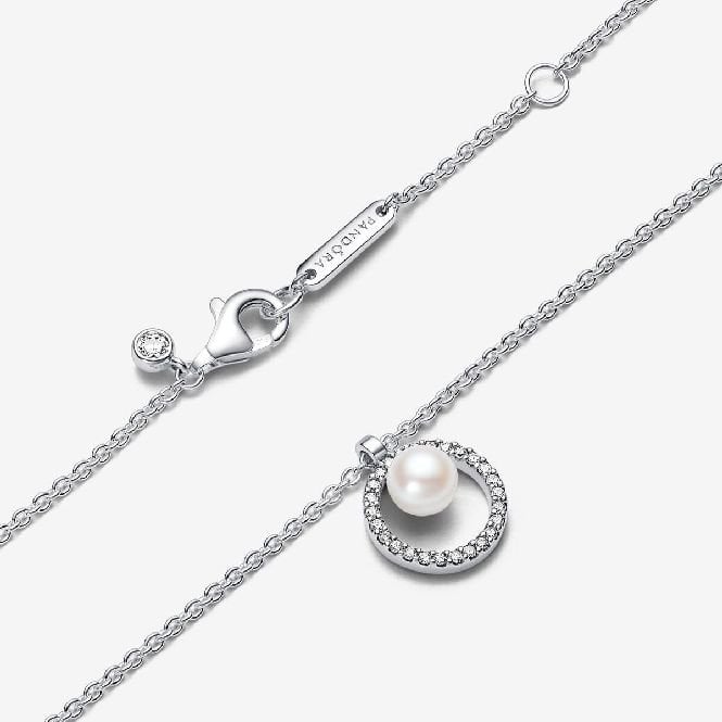Treated Freshwater Cultured Pearl & Pave Collier Necklace, 45cm