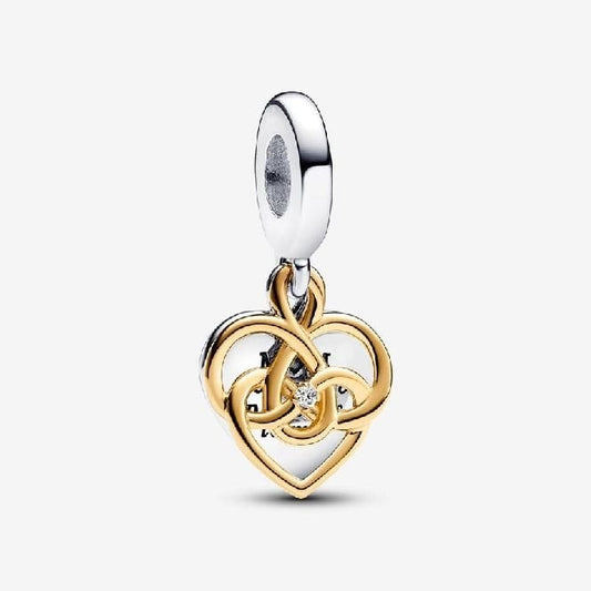 Lab-Grown Diamond Engravable Mum Double Dangle Charms