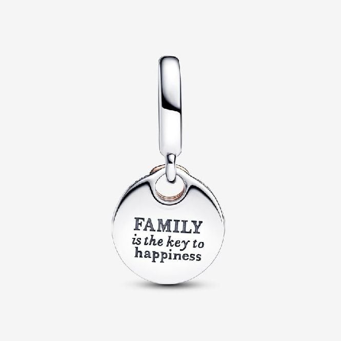 Two-Tone Key to Happiness Double Dangle Charms