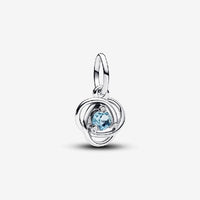 March Birthstone Eternity Circle Dangle Charms