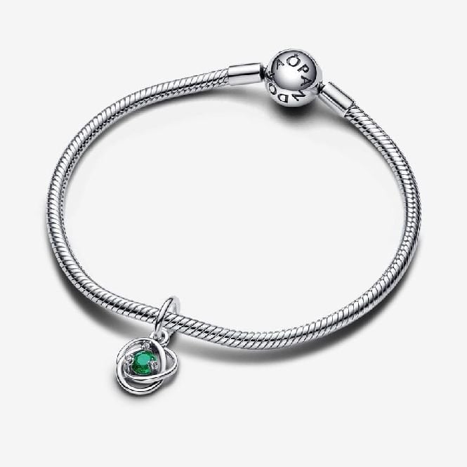 May Birthstone Eternity Circle Dangle Charms