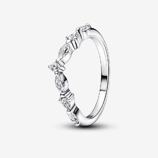 Timeless Wish Sparkling Alternating Ring, Size 54