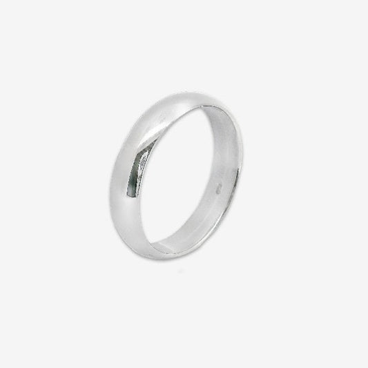 Silver Classic Court Wedding Ring, Size 67.5