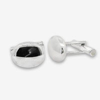 Silver Rounded Oval Cufflinks