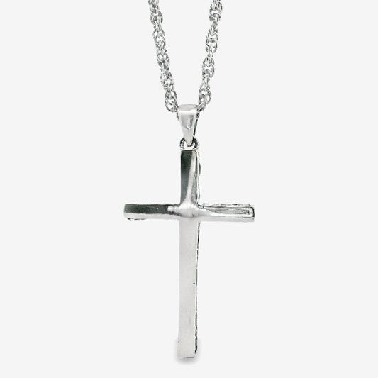 Oxidised Silver Blackened Cross Pendant Necklace, 50cm