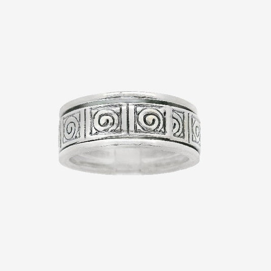 Oxidised Silver Blackened Swirls Ring, Size 67.5