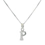Letter P Silver Initial Pendant Necklace, 40-45cm