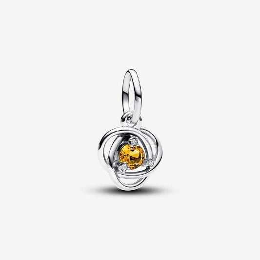 November Birthstone Eternity Circle Dangle Charms